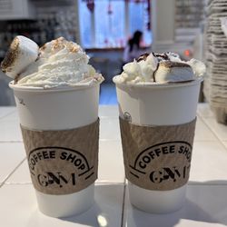 GNM Coffee Shop - Marshmallow latte and horchata latte with a toasted marshmallo