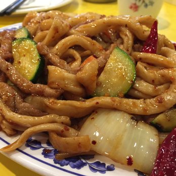 Shan Dong - Homemade chow mein, spicy noodles with pork. They were perfectly spicy. - Chinese Near Me - Oakland, California Shan Dong - Homemade chow mein, spicy noodles with pork. They were perfectly spicy. - Chinese Near Me - Oakland, California