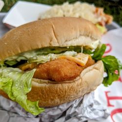 Custard Corner - Haddock Fish Sandwich with cheese. Tasted fresh fried and delicious!