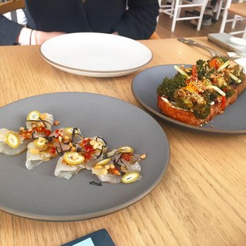 Henrietta Red - Fluke Crudo and Broccoli Toast - New American Near Me - Nashville, Tennessee