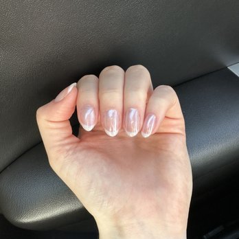 KN Nails - Wedding nails - milky French with chrome - Nail Salons Near Me - San Jose, California