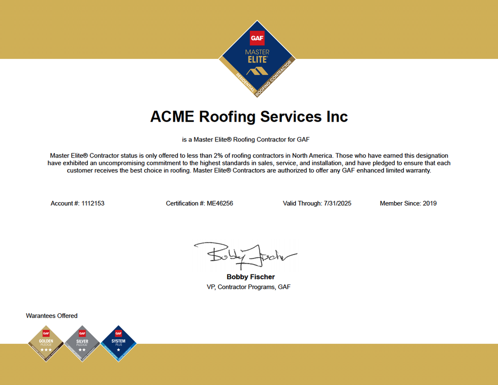 Slide of Acme Roofing Services