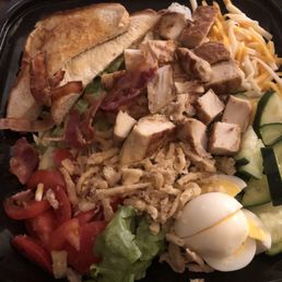 Cobb salad. Sadly , only 4 choices of dressings. They removed Caesars. Mediterranean. I used to get a salad 5 days a week Cobb salad. Sadly , only 4 choices of dressings. They removed Caesars. Mediterranean. I used to get a salad 5 days a week