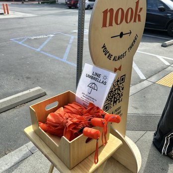 Nook coffee bar - Umbrellas for the line - Coffee & Tea Near Me - Rancho Cucamonga, California Nook coffee bar - Umbrellas for the line - Coffee & Tea Near Me - Rancho Cucamonga, California