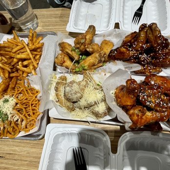 Fire Wings Pinole - 40 piece meal: garlic noodles, seasoned fries, wings (Korean Kick, Garlic Parmesan, Teriyaki, Saigon Street) - Chicken Wings Near Me - Pinole, California Fire Wings Pinole - 40 piece meal: garlic noodles, seasoned fries, wings (Korean Kick, Garlic Parmesan, Teriyaki, Saigon Street) - Chicken Wings Near Me - Pinole, California