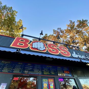 Boss Drive-In - Walk up ordering area, parking directly behind the photographer - Fast Food Near Me - Seattle, Washington