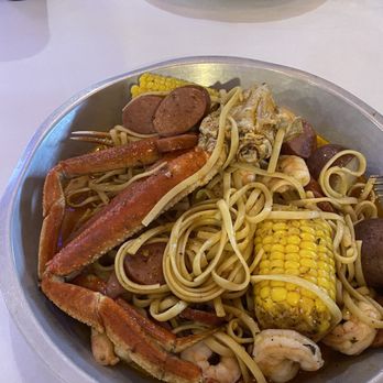 The Tangy Crab - Shrimp and crab legs boil with noodles added - Seafood Near Me - Flint, Michigan The Tangy Crab - Shrimp and crab legs boil with noodles added - Seafood Near Me - Flint, Michigan