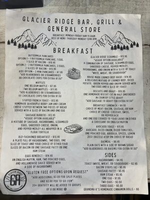 Menu photo 8 Glacier Ridge Bar, Grill, and General Store Joseph, OR Menu photo 8 Glacier Ridge Bar, Grill, and General Store Joseph, OR