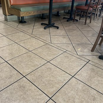 Farmer Boys - French fry, salsa caps and other stuff on the floor. - Burgers Near Me - Riverside, California