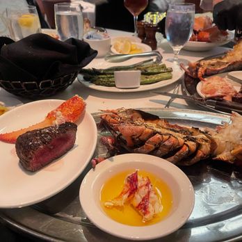 The Palm - Las Vegas - Lobster and an 8 oz steak split in half. - Steakhouses Near Me - Las Vegas, Nevada