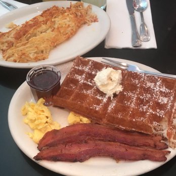 Russell's - Belgian Waffle Breakfast Combo - American Near Me - Pasadena, California Russell's - Belgian Waffle Breakfast Combo - American Near Me - Pasadena, California