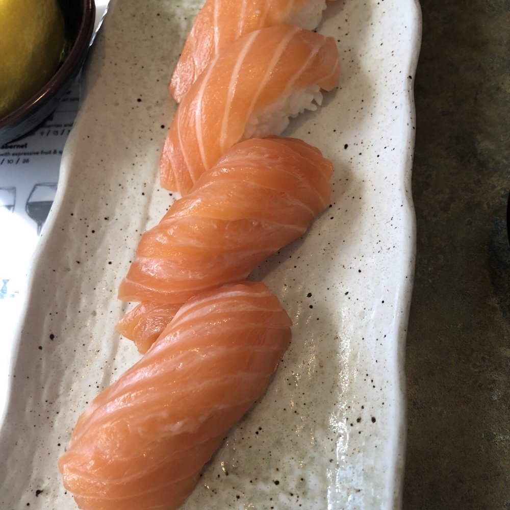 Sushi Lounge - Poway - 2 potions of the salmon nigiri - Sushi Bars Near Me - Poway, California Sushi Lounge - Poway - 2 potions of the salmon nigiri - Sushi Bars Near Me - Poway, California
