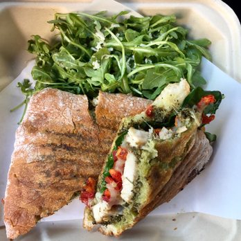 Acai Grill  - chicken pesto with a side salad. - Juice Bars & Smoothies Near Me - Glendale, California