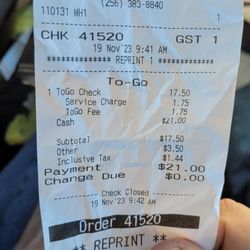 Waffle House - Receipt