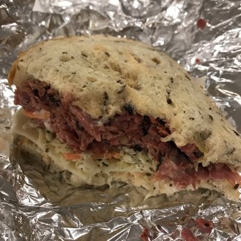 Sam LaGrassa's - Almost finished this before snapping a pic! Corned Beef & Pastrami combo. - Delis Near Me - Boston, Massachusetts Sam LaGrassa's - Almost finished this before snapping a pic! Corned Beef & Pastrami combo. - Delis Near Me - Boston, Massachusetts