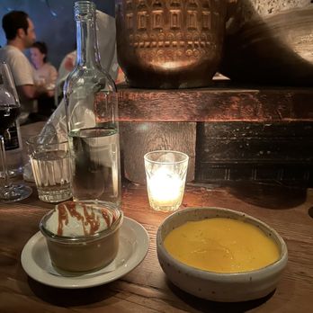 Gjelina - Butterscotch Pot de Crème and Yogurt Panna Cotta - New American Near Me - Venice, California