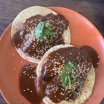 Las Guerreras - Plantain & Red Mole Taco (Vegan) - Breakfast & Brunch Near Me - Oakland, California Las Guerreras - Plantain & Red Mole Taco (Vegan) - Breakfast & Brunch Near Me - Oakland, California
