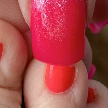 VIP Nails - Hot pink nails and melon orange toes....how does this match? - Nail Salons Near Me - Ridgecrest, California VIP Nails - Hot pink nails and melon orange toes....how does this match? - Nail Salons Near Me - Ridgecrest, California