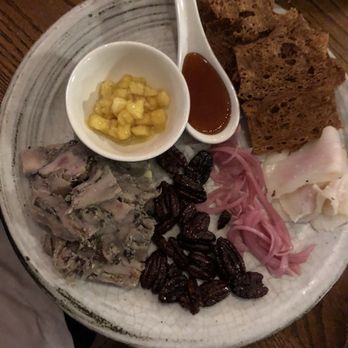 Fiddlehead Bistro - House made charcuterie. Overall good, rabbit terrine could have been executed a little better. - New American Near Me - Saranac Lake, New York Fiddlehead Bistro - House made charcuterie. Overall good, rabbit terrine could have been executed a little better. - New American Near Me - Saranac Lake, New York