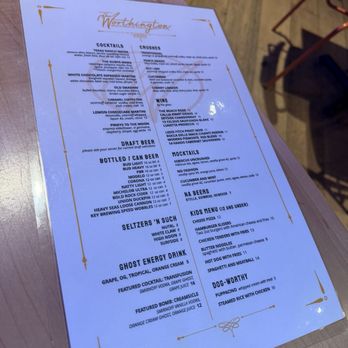 The Worthington - Cocktail Menu - Sports Bars Near Me - Baltimore, Maryland