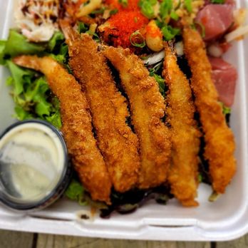 Bakudan Poke - Shrimp Katsu all toss - Poke Near Me - Honolulu, Hawaii Bakudan Poke - Shrimp Katsu all toss - Poke Near Me - Honolulu, Hawaii