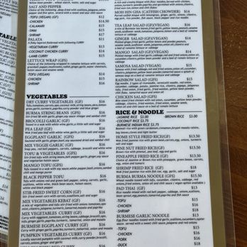 Burma Burma - Menu - Burmese Near Me - Dublin, California