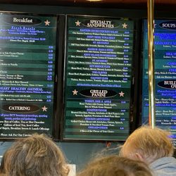 Sandwich menu