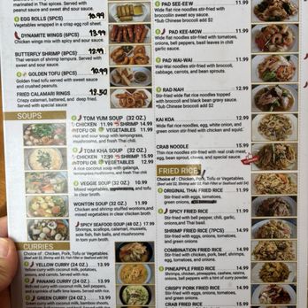 Original Thai - Menu - March 2025 - Thai Near Me - Artesia, California