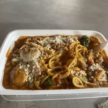 Easy Cheesy - Spaghetti and meatball, but I added broccoli and it was delicious - Food Trucks Near Me - Naples, Florida