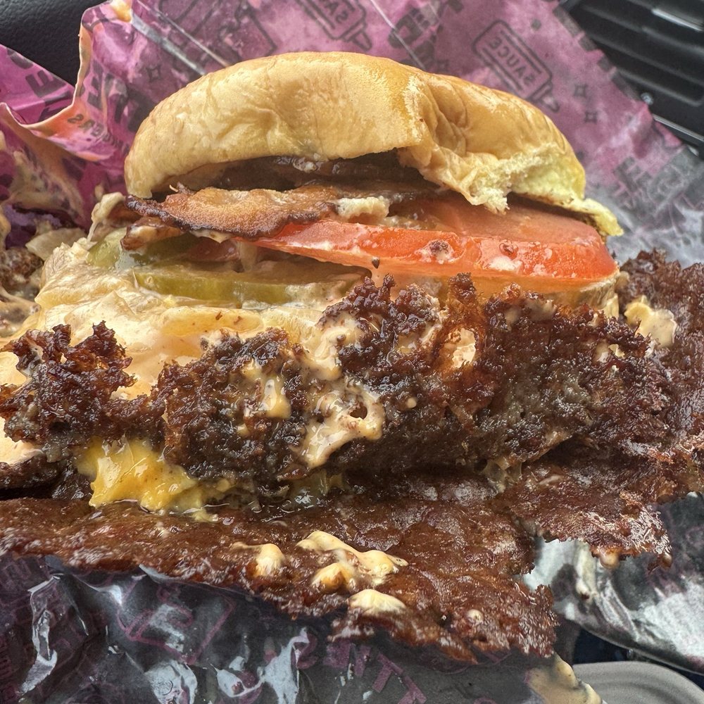 Hotties Smashburger - Hotties Smash Burger Blessed (with bacon) - Burgers Near Me - Hamilton, Ontario Hotties Smashburger - Hotties Smash Burger Blessed (with bacon) - Burgers Near Me - Hamilton, Ontario