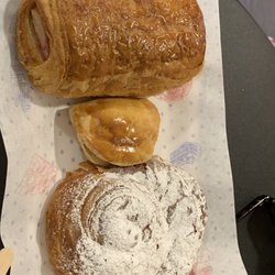 Fulgencio Sànchez Campos - Left to right. Ham & cheese croissant, tuna pastry and a sweet cake - all superb.