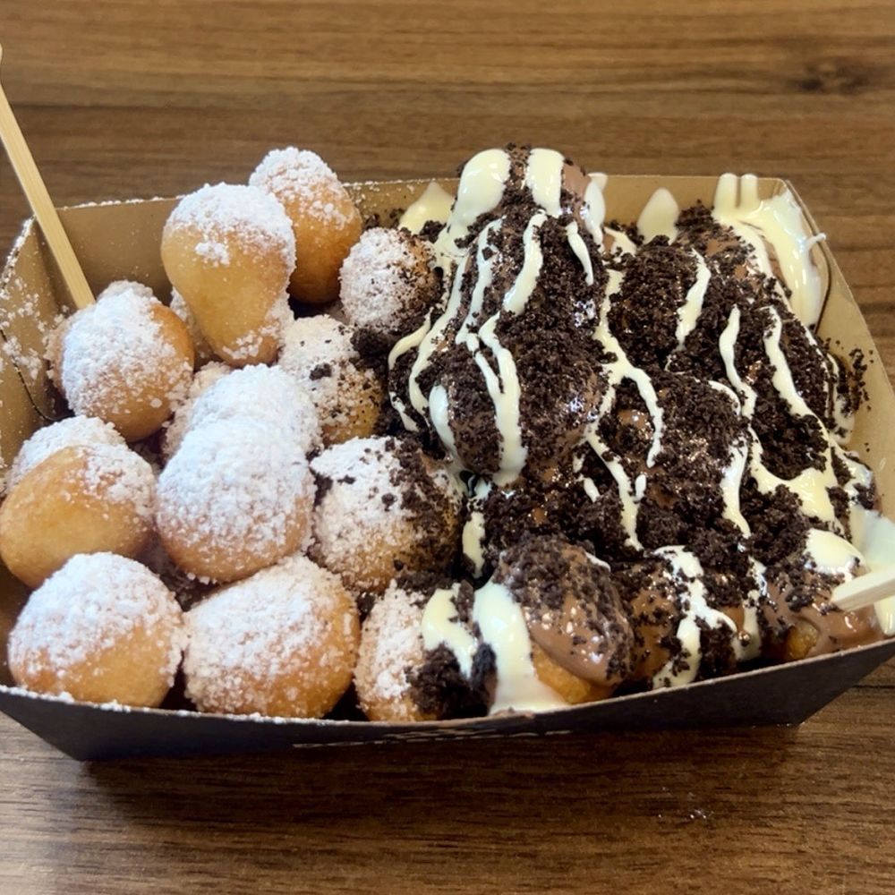 Dot Sugar - Oreo Lokma half and half with plain Sugar Lokma - Desserts Near Me - Beaverton, Oregon
