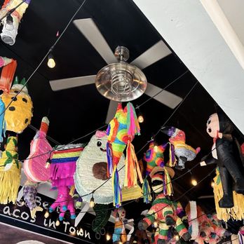 Mission Baja Tacos - Interior - piñata ceiling! - Tacos Near Me - San Diego, California Mission Baja Tacos - Interior - piñata ceiling! - Tacos Near Me - San Diego, California