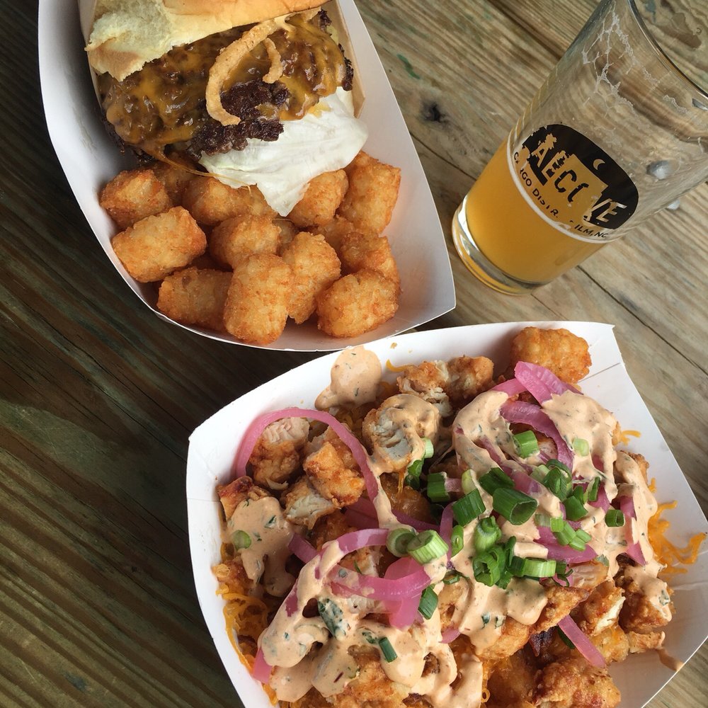 Mess Hall - Old fashioned burger and Scott's tots with fried chicken - Burgers Near Me - Wilmington, North Carolina Mess Hall - Old fashioned burger and Scott's tots with fried chicken - Burgers Near Me - Wilmington, North Carolina