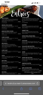 Menu photo 5 Ocho Rios Jerk Spot Goodyear, AZ