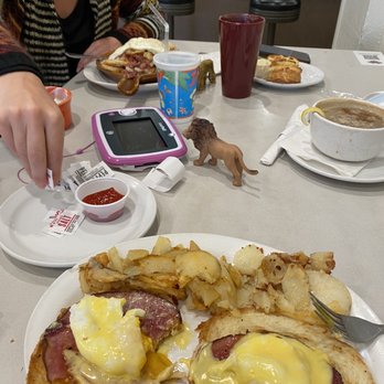 Silver Grill Cafe - Beer Braised Corned Beef Hash & Eggs and corned beef Benedict. Changed the muffin with croissant. Just blah - Breakfast & Brunch Near Me - Fort Collins, Colorado