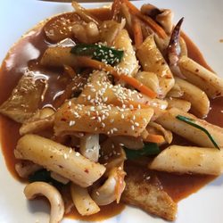 Seoul Korean Restauarant - Spicy squid and rice tube dish