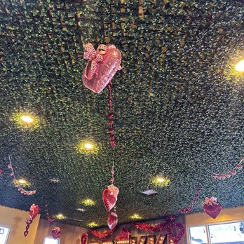 Brekki Brekki - Fun garden trellis ceilings, light up rustic BREKKI sing, and Valentine's Day decor. Check! - Breakfast & Brunch Near Me - Albuquerque, New Mexico