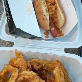 Nathan's Famous - Onion rings hotdog - Hot Dogs Near Me - Brooklyn, New York Nathan's Famous - Onion rings hotdog - Hot Dogs Near Me - Brooklyn, New York