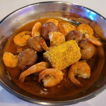 Dancing Crab - 1/2lb of shrimp, extra potatoes, and corn in garlic butter sauce - Seafood Near Me - Norman, Oklahoma