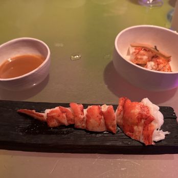 Morimoto - Omakase: Lobster Two Ways - yummy dipping sauce with different meat texture. - Japanese Near Me - Philadelphia, Pennsylvania Morimoto - Omakase: Lobster Two Ways - yummy dipping sauce with different meat texture. - Japanese Near Me - Philadelphia, Pennsylvania