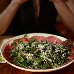 Carpaccio de Carne - seared/rare grass-fed beef with truffled manchego ($27) 9/2026 Carpaccio de Carne - seared/rare grass-fed beef with truffled manchego ($27) 9/2026