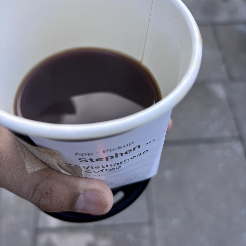 A Vietnamese coffee without the advertised sweetened condensed milk A Vietnamese coffee without the advertised sweetened condensed milk