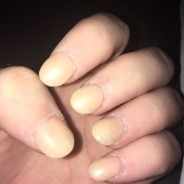 Had to paint my nails when I got home because the 'nude' made my nails look stained yellow Had to paint my nails when I got home because the 'nude' made my nails look stained yellow