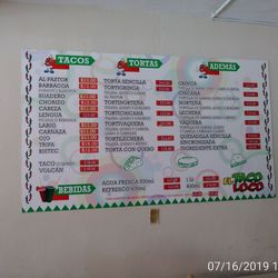 El Taco Loco - Menu