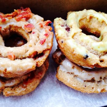 Kettle Glazed Doughnuts - Bacon glazes, lemon blueberry and a frosted blueberry. Togo! - Donuts Near Me - Hollywood, California