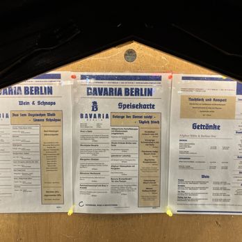 Bavaria Berlin - Menus Oct 2024 - Berlin, BE