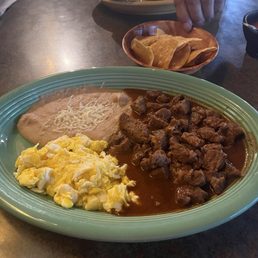 Chile Colorado with eggs Chile Colorado with eggs