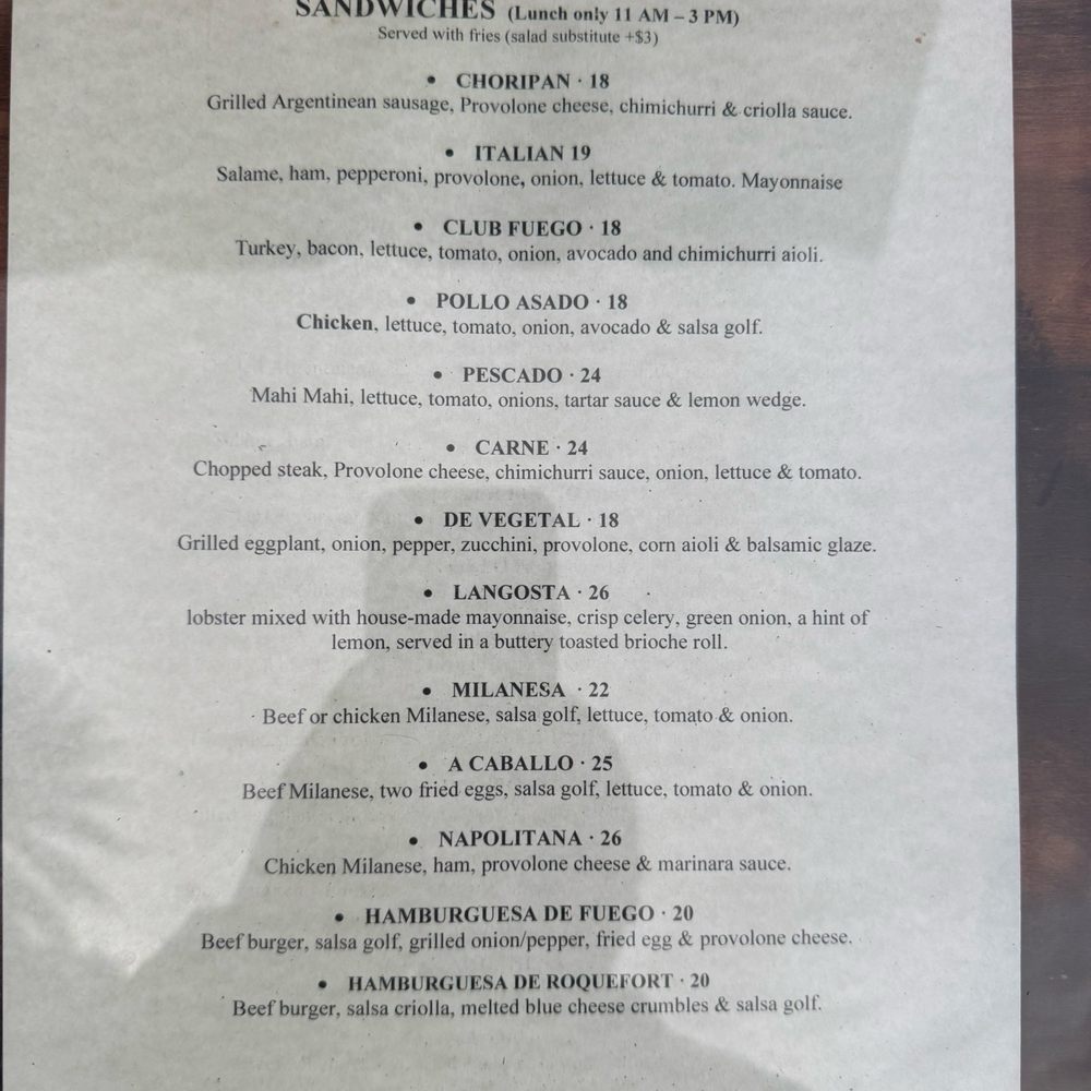 Fuego Argentinean Steak House - Menu - Argentine Near Me - Maui, Hawaii Fuego Argentinean Steak House - Menu - Argentine Near Me - Maui, Hawaii