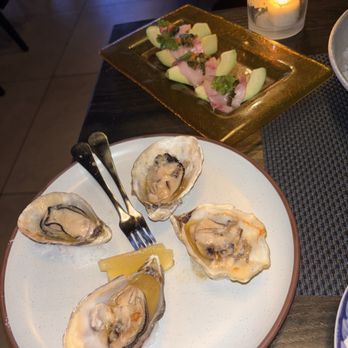 Lamella Tavern - butter roasted oysters  hamachi avocado wedges - Cocktail Bars Near Me - San Jose, California
